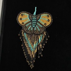 Vintage hair accessories beads butterfly. B3